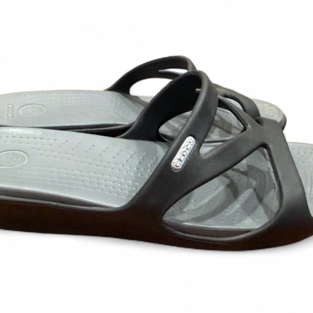 Crocs Women's Sandals Size 10 Black - Picture 3 of 7